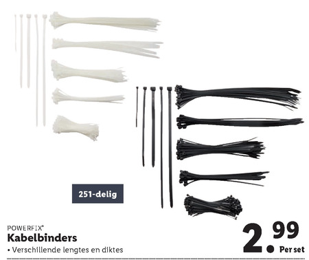 PowerFix   kabelbinderset folder aanbieding bij  Lidl - details