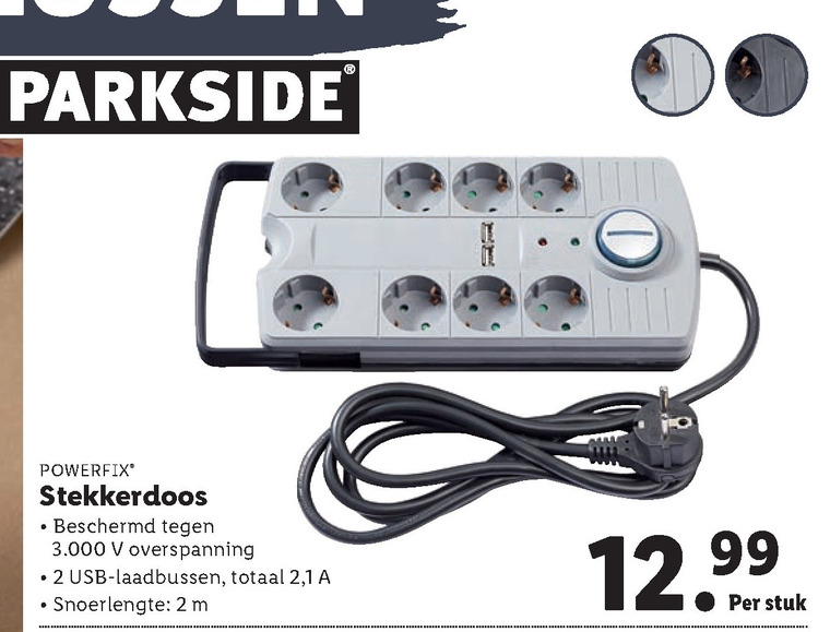 PowerFix   tafelcontactdoos folder aanbieding bij  Lidl - details