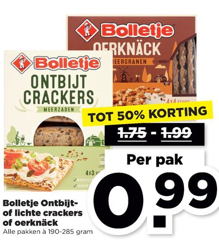 Bolletje   knackebrod, crackers folder aanbieding bij  Plus - details