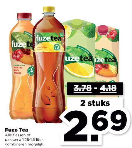 Fuze Tea   ice tea folder aanbieding bij  Plus - details