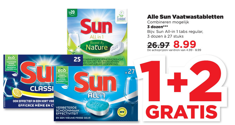 Sun   vaatwasmiddel folder aanbieding bij  Plus - details