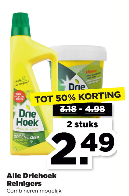 Driehoek   allesreiniger folder aanbieding bij  Plus - details