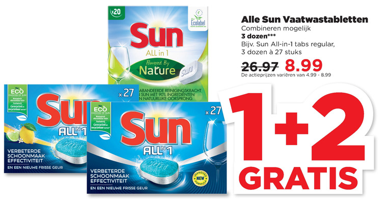 Sun   vaatwasmiddel folder aanbieding bij  Plus - details