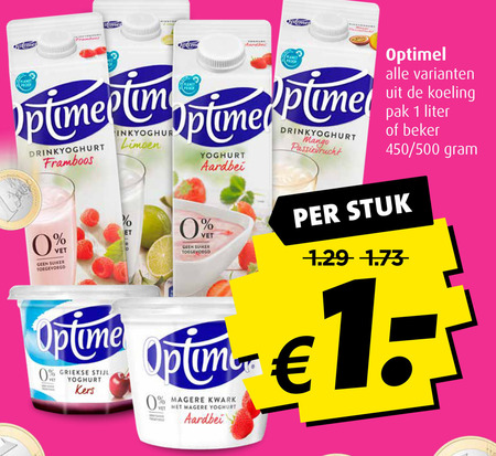 Optimel   drinkyoghurt, vruchtenyoghurt folder aanbieding bij  Boni - details