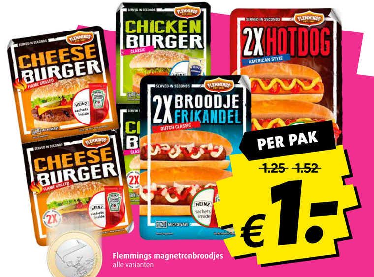 Flemmings   frikandelbroodjes, hamburger broodje folder aanbieding bij  Boni - details