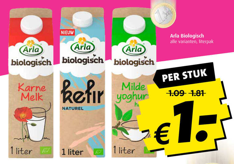 Arla   melk, karnemelk folder aanbieding bij  Boni - details