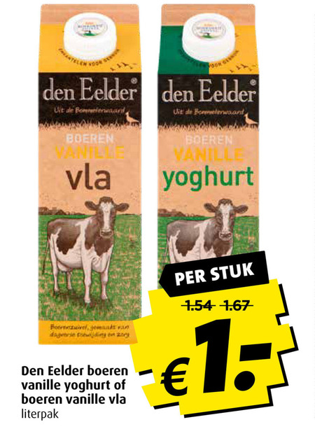 Den Eelder   yoghurt, vla folder aanbieding bij  Boni - details