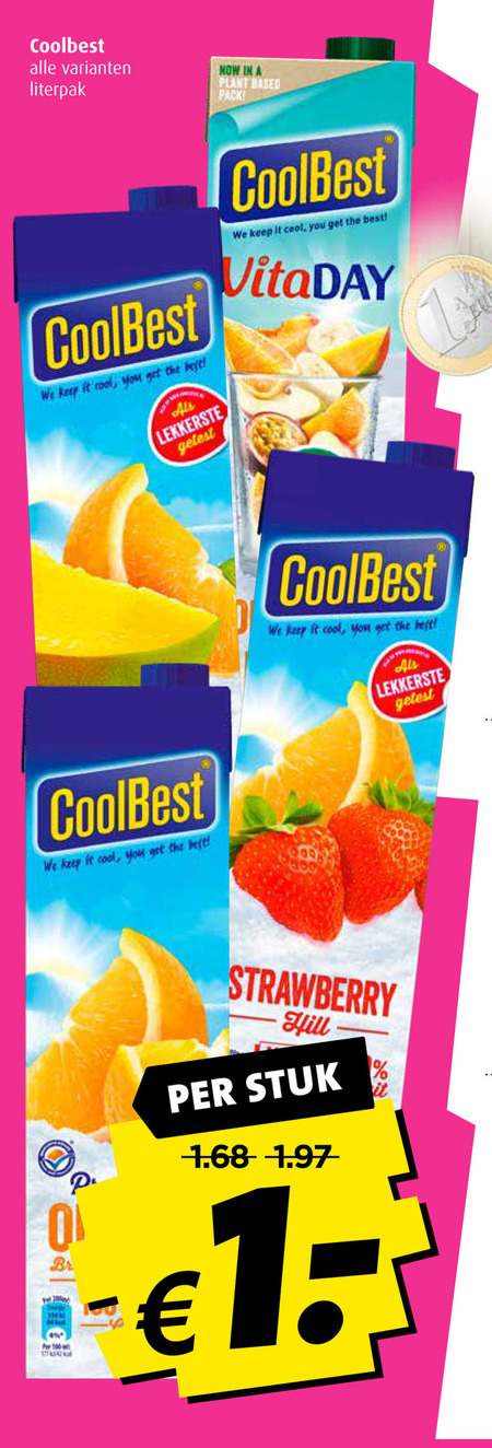 Coolbest   vruchtensap folder aanbieding bij  Boni - details