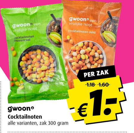 Gwoon   borrelnootjes folder aanbieding bij  Boni - details