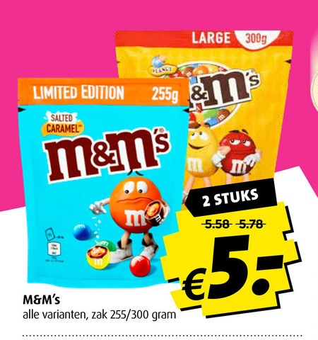 M en Ms   chocoladepindas, chocolade folder aanbieding bij  Boni - details