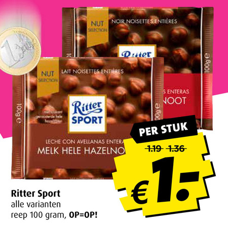 Ritter Sport   chocolade folder aanbieding bij  Boni - details