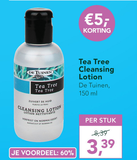 De Tuinen Huismerk   reinigingslotion folder aanbieding bij  Holland & Barrett - details