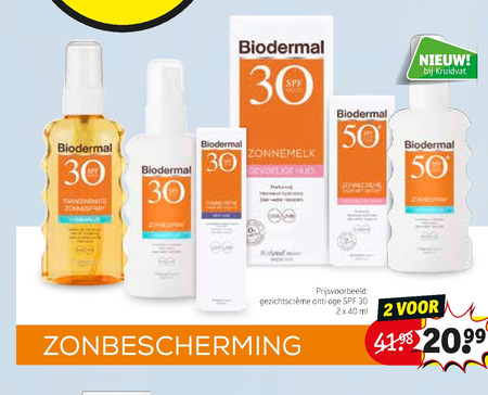 Biodermal   zonnebrandolie, aftersun folder aanbieding bij  Kruidvat - details