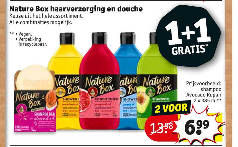 Nature Box   conditioner, douchegel folder aanbieding bij  Kruidvat - details