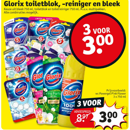 Glorix   toiletreiniger, bleekmiddel folder aanbieding bij  Kruidvat - details