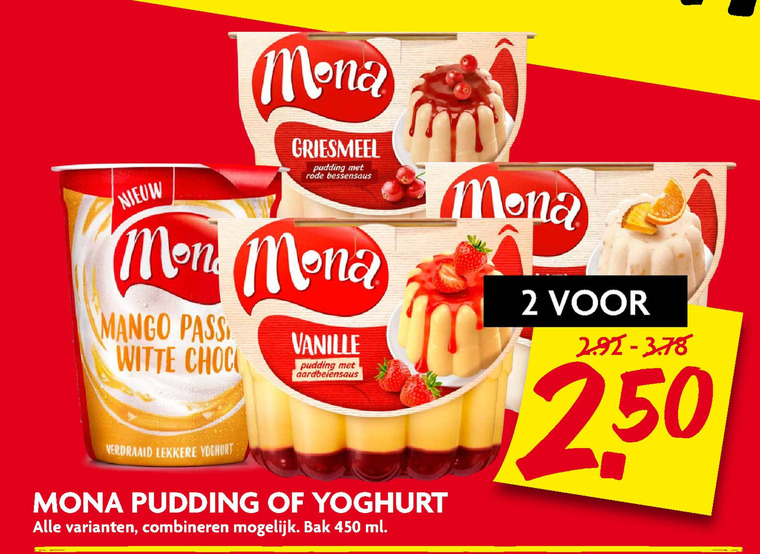 Mona   pudding, vruchtenyoghurt folder aanbieding bij  Dekamarkt - details