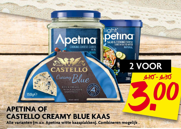 Apetina   blauwe kaas, feta folder aanbieding bij  Dekamarkt - details