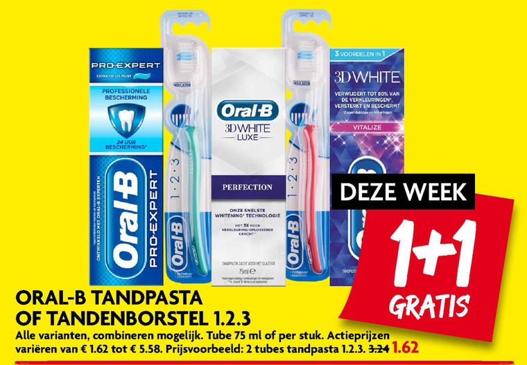 Oral-B   tandenborstel, tandpasta folder aanbieding bij  Dekamarkt - details