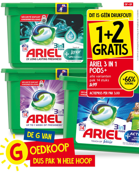 Ariel   wasmiddel folder aanbieding bij  Jan Linders - details