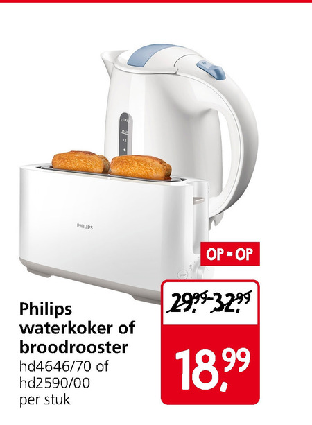 Philips   broodrooster, waterkoker folder aanbieding bij  Jan Linders - details