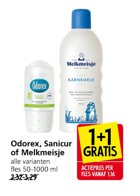 Melkmeisje   douchegel, badschuim folder aanbieding bij  Jan Linders - details