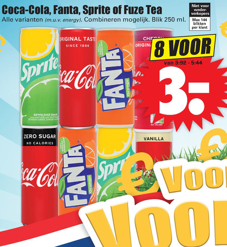 Fuze Tea   cola, frisdrank folder aanbieding bij  Dirk - details