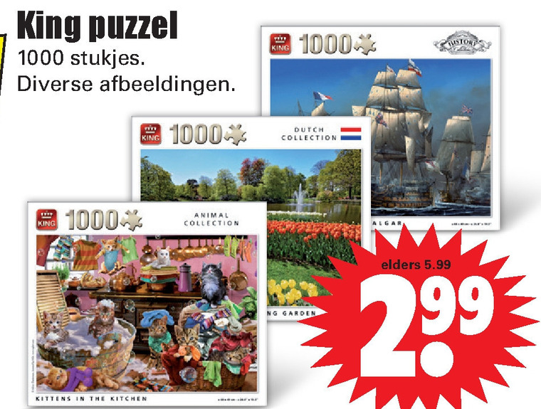 King   legpuzzel folder aanbieding bij  Dirk - details