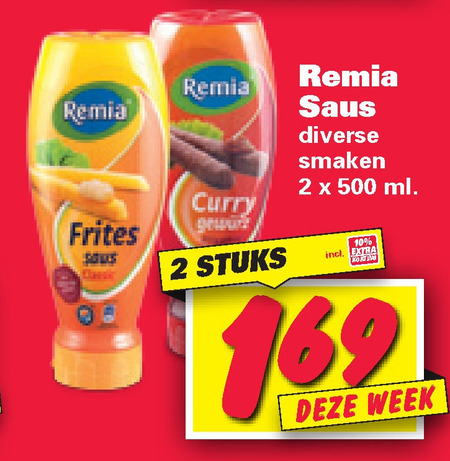 Remia   fritessaus, curryketchup folder aanbieding bij  Nettorama - details