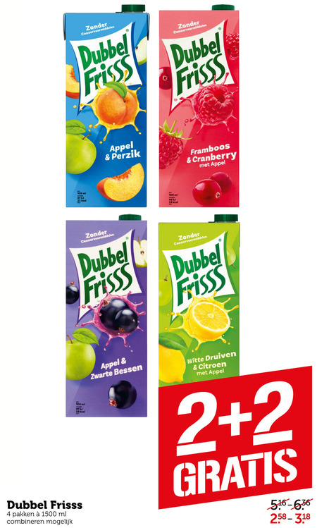 Dubbelfrisss   fruitdrank folder aanbieding bij  Coop - details