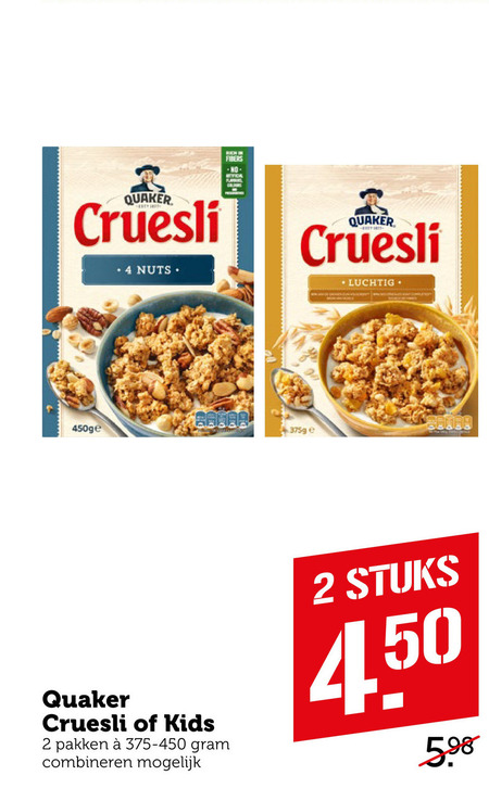 Quaker   cruesli folder aanbieding bij  Coop - details