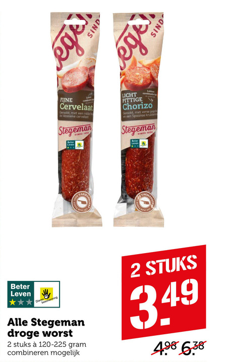 Stegeman   cervelaatworst, salami folder aanbieding bij  Coop - details