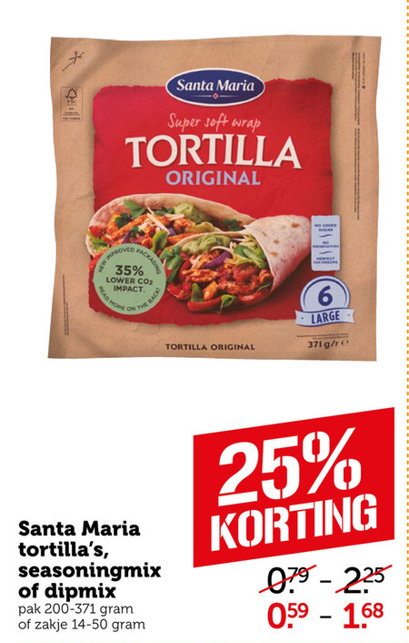 Santa Maria   dipsaus, tortilla folder aanbieding bij  Coop - details