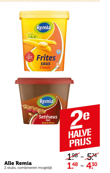 Remia   fritessaus, mayonaise folder aanbieding bij  Coop - details