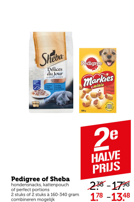 Sheba   kattenvoer, hondensnacks folder aanbieding bij  Coop - details