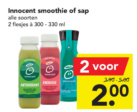 Innocent   vruchtensap, fruitsmoothie folder aanbieding bij  Deen - details