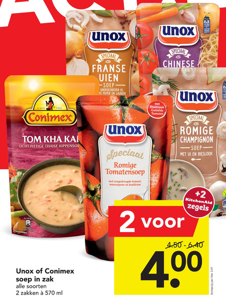 Unox   soep folder aanbieding bij  Deen - details