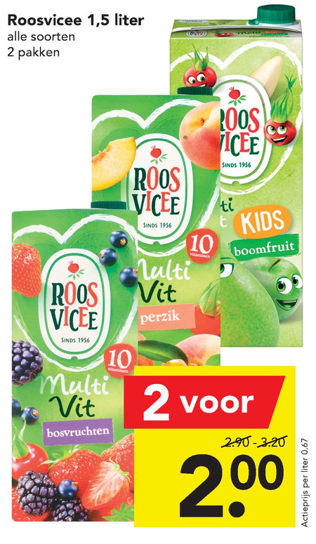 Roosvicee   fruitdrank folder aanbieding bij  Deen - details