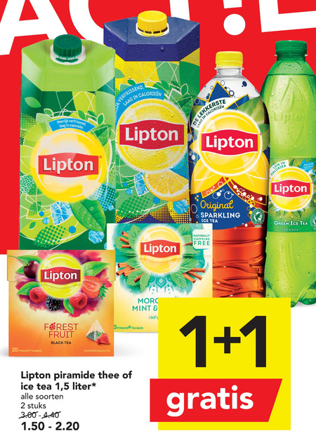 Lipton   thee, ice tea folder aanbieding bij  Deen - details