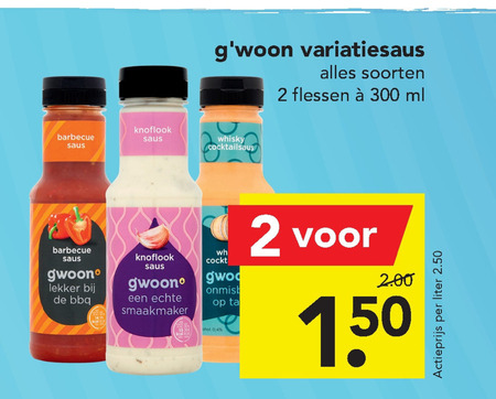 Gwoon   snacksaus folder aanbieding bij  Deen - details