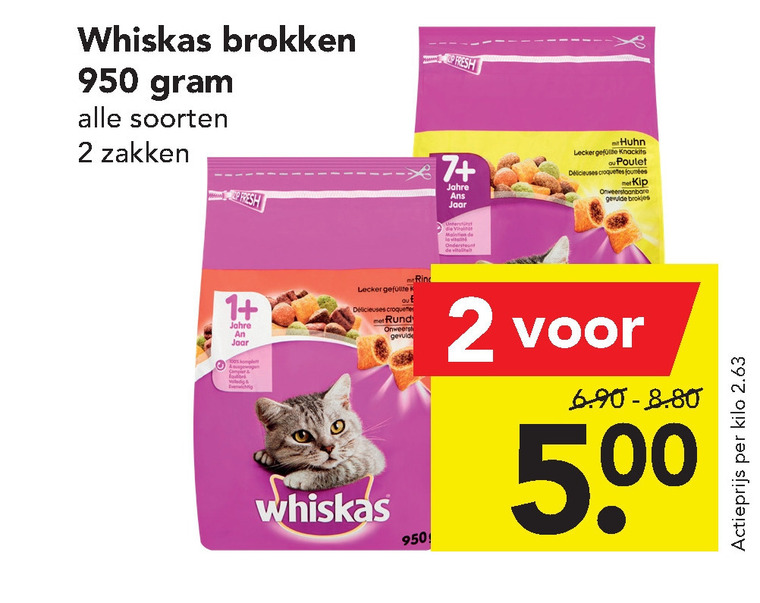 Whiskas   kattenvoer folder aanbieding bij  Deen - details