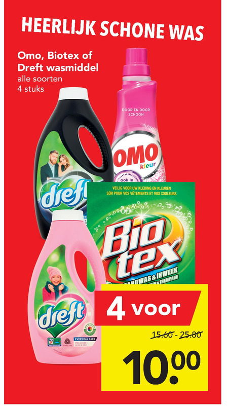 Biotex   handwasmiddel, wasmiddel folder aanbieding bij  Deen - details