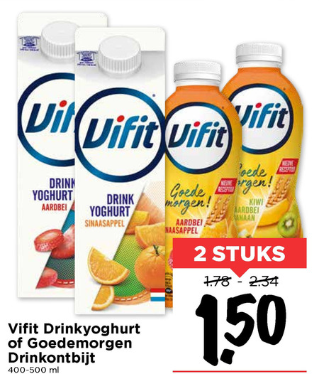 Vifit   drinkyoghurt folder aanbieding bij  Vomar - details