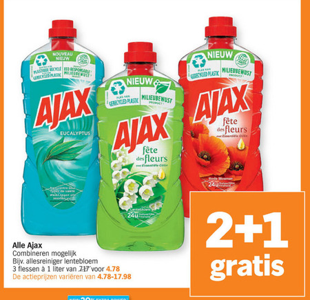 Ajax   allesreiniger folder aanbieding bij  Albert Heijn - details