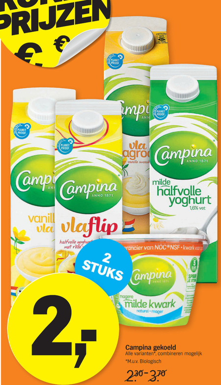 Campina   kwark, vruchtenyoghurt folder aanbieding bij  Albert Heijn - details