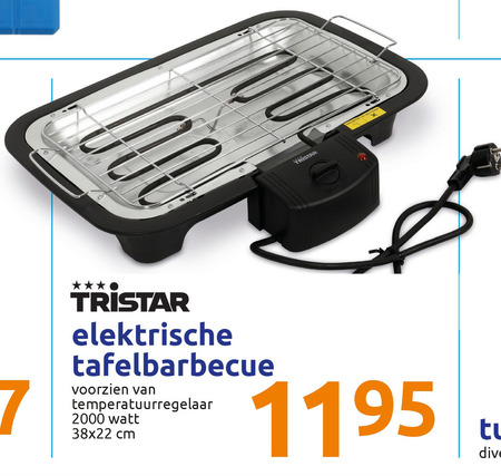 Terug kijken wijsheid nog een keer Tristar electrische barbecue folder aanbieding bij Action - details