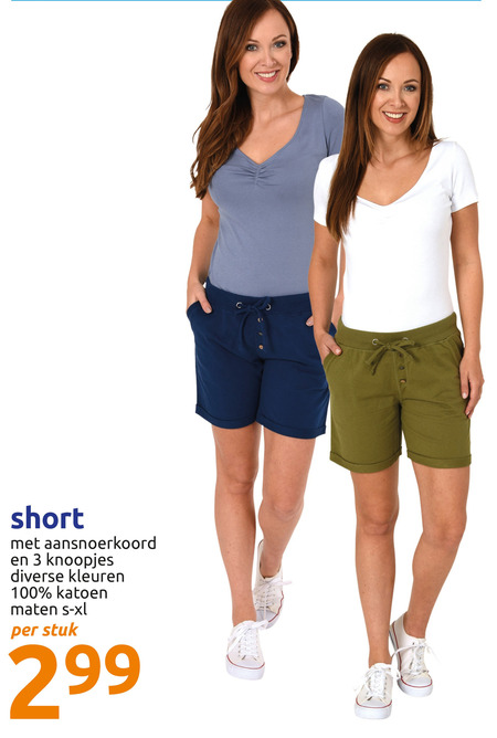 Nationale volkstelling Embryo Aanpassing dames short folder aanbieding bij Action - details