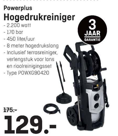 powerplus   hogedrukreiniger folder aanbieding bij  Multimate - details