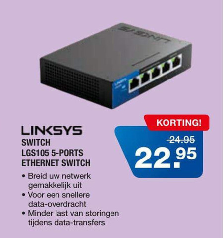 Linksys   switch folder aanbieding bij  Electroworld - details