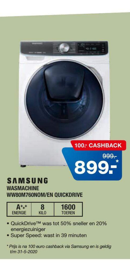 Samsung   wasmachine folder aanbieding bij  Electroworld - details