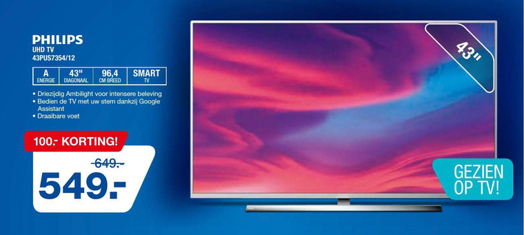 Philips   4k ultrahd televisies folder aanbieding bij  Electroworld - details